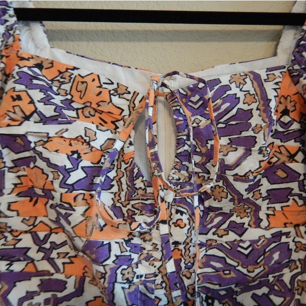 Rhode Mini Dress Jeanne Floral Halter Tie Puff Sleeve Mango Flora Grande Size 2 - Picture 5 of 10